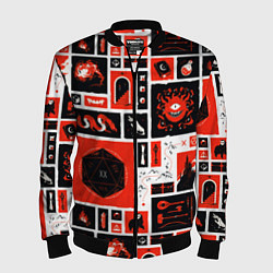 Бомбер мужской Dungeons and dragons pattern, цвет: 3D-черный