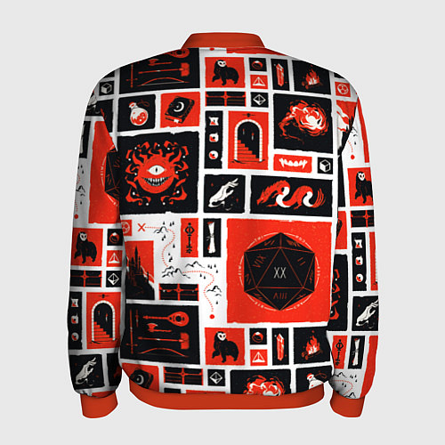 Мужской бомбер Dungeons and dragons pattern / 3D-Красный – фото 2
