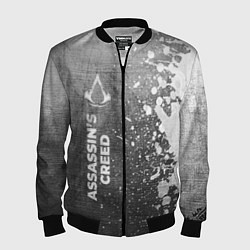 Бомбер мужской Assassins Creed - grey gradient по-вертикали, цвет: 3D-черный