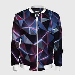 Бомбер мужской Неоновые геометрические плиты, цвет: 3D-белый