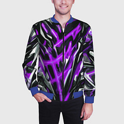 Бомбер мужской Фиолетовая энергетическая абстракция, цвет: 3D-синий — фото 2