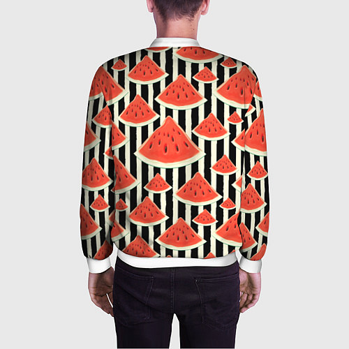 Мужской бомбер Арбузные дольки / 3D-Белый – фото 4