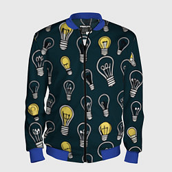 Бомбер мужской Инновации паттерн - лампочки электрические излучен, цвет: 3D-синий