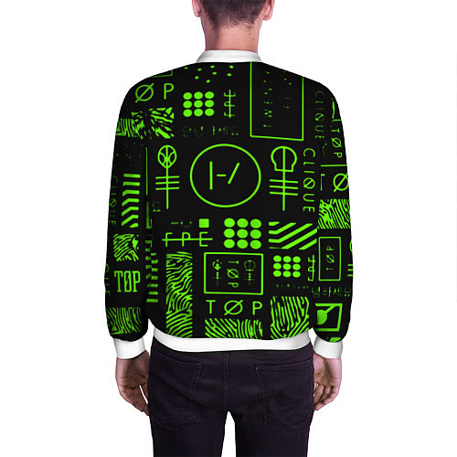 Мужской бомбер Twenty one pilots neon / 3D-Белый – фото 4