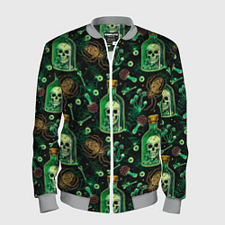 Мужской бомбер Череп в бутылке с ядом