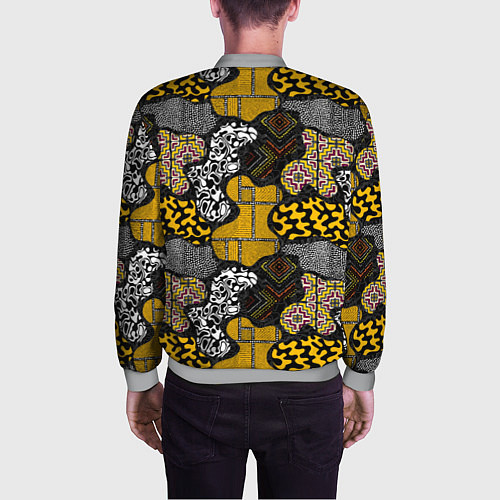 Мужской бомбер Этнический паттерн / 3D-Меланж – фото 4