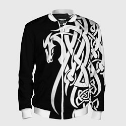Бомбер мужской Языческий кельтский орнамент тату, цвет: 3D-белый