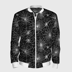 Бомбер мужской Паутина - паттерн, цвет: 3D-белый