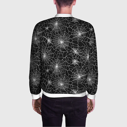 Мужской бомбер Паутина - паттерн / 3D-Белый – фото 4