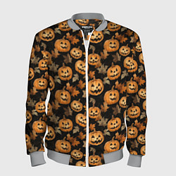 Бомбер мужской Тыквы с лицами, цвет: 3D-меланж
