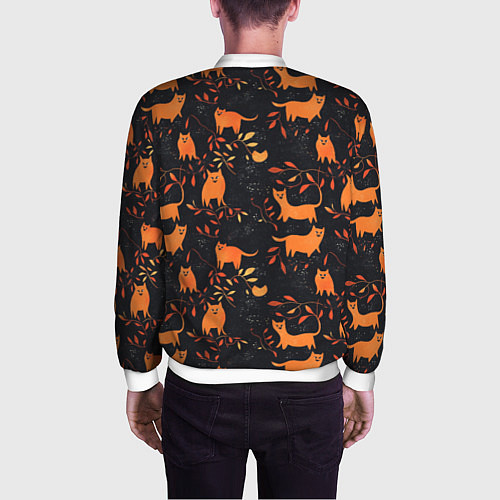 Мужской бомбер Рыжие котики / 3D-Белый – фото 4