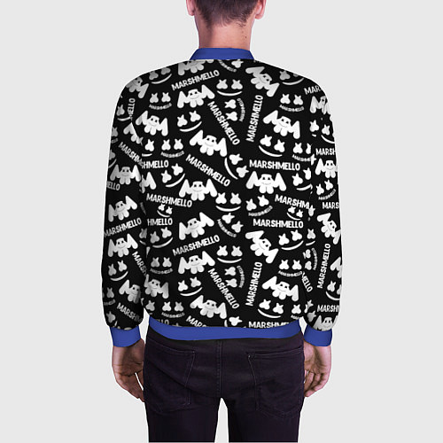 Мужской бомбер Marshmello pattern music / 3D-Синий – фото 4