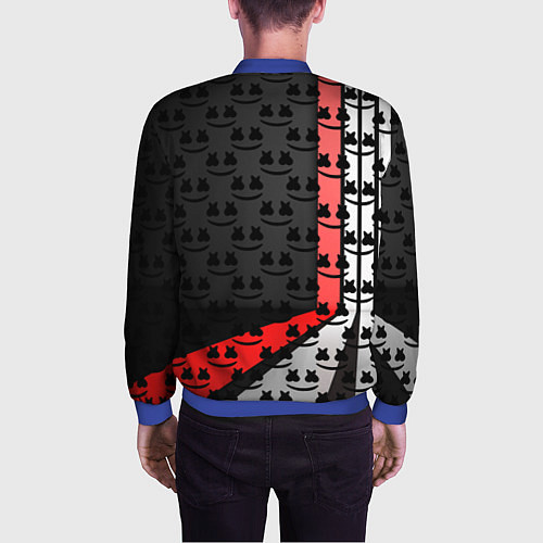 Мужской бомбер Marshmello pattern / 3D-Синий – фото 4