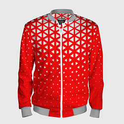 Бомбер мужской Геометрический градиент - красно-белый, цвет: 3D-меланж