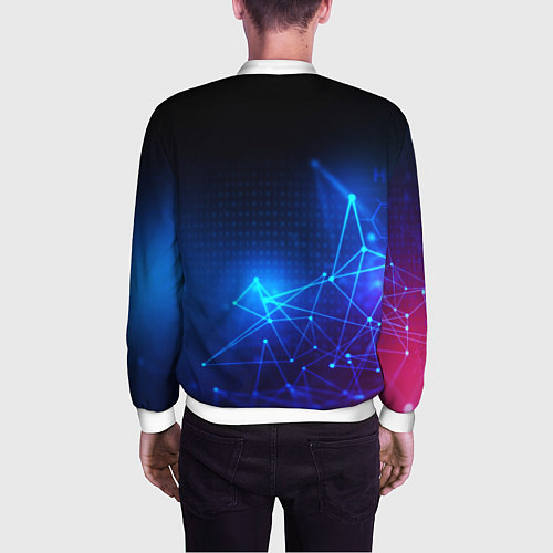 Мужской бомбер Герб РФ абстракция текстура / 3D-Белый – фото 4