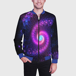 Бомбер мужской Фрактальный неон, цвет: 3D-синий — фото 2