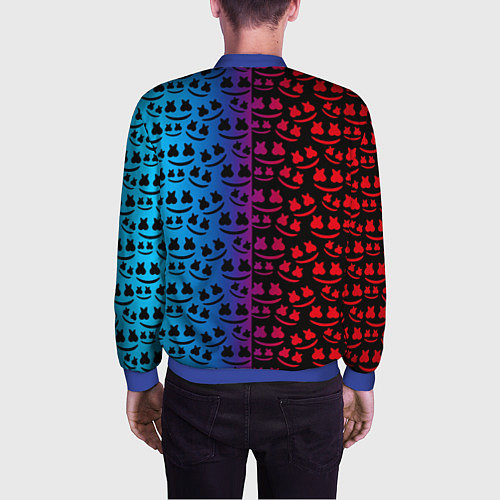 Мужской бомбер Marshmello gradient / 3D-Синий – фото 4