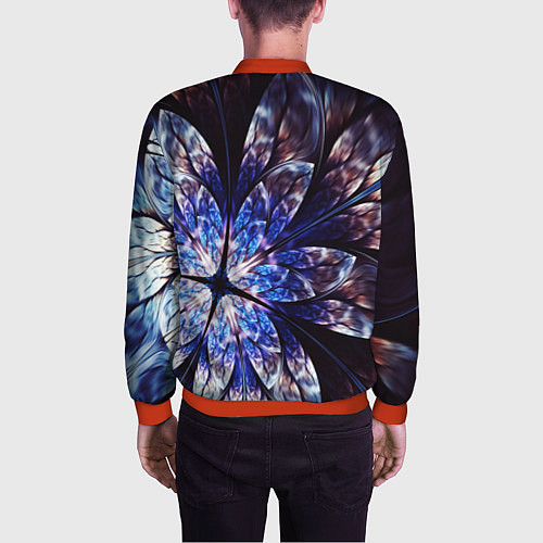 Мужской бомбер Фрактальный узора стекло / 3D-Красный – фото 4