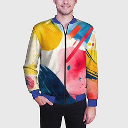Бомбер мужской Абстрактные мазки красок, цвет: 3D-синий — фото 2