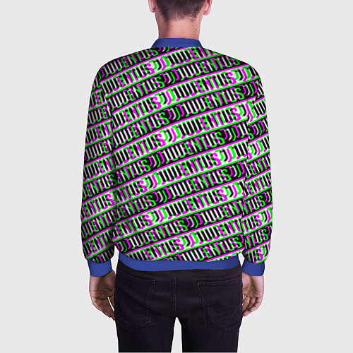 Мужской бомбер Juventus glitch pattern / 3D-Синий – фото 4