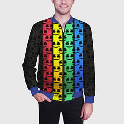 Бомбер мужской Marshmello neon music dj, цвет: 3D-синий — фото 2