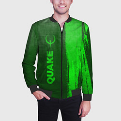 Бомбер мужской Quake - green gradient по-вертикали, цвет: 3D-черный — фото 2