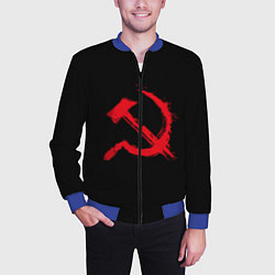 Бомбер мужской СССР логотип серп и молот, цвет: 3D-синий — фото 2