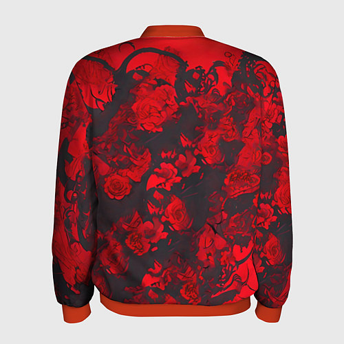 Мужской бомбер Девушка в стиле киберпанк / 3D-Красный – фото 2