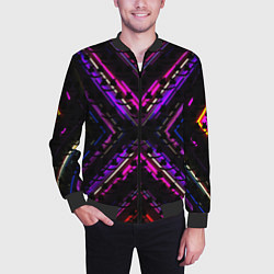Бомбер мужской Marshmello geometry neon, цвет: 3D-черный — фото 2