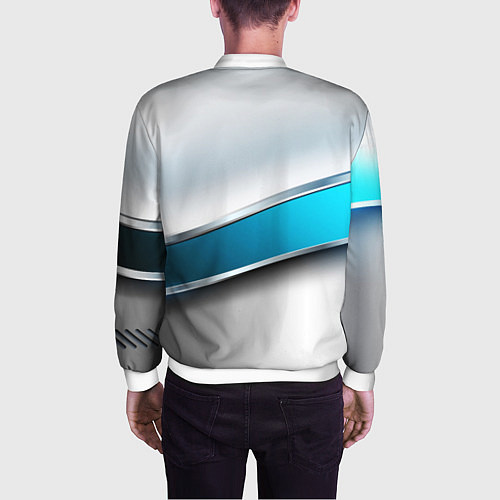 Мужской бомбер Mazda geometry auto / 3D-Белый – фото 4