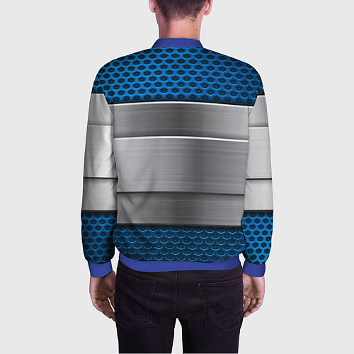 Мужской бомбер Volvo metal steel / 3D-Синий – фото 4