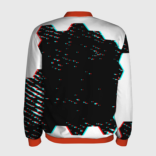 Мужской бомбер Doom hexagon glitch color / 3D-Красный – фото 2