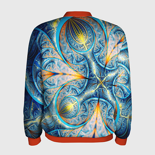 Мужской бомбер Оптический узор фрактальный / 3D-Красный – фото 2