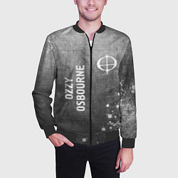 Бомбер мужской Ozzy Osbourne - grey gradient вертикально, цвет: 3D-черный — фото 2