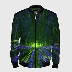 Бомбер мужской Абстрактный путь в зелёный портал, цвет: 3D-черный