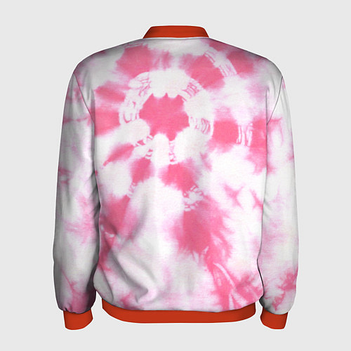 Мужской бомбер Розовый тай дай / 3D-Красный – фото 2