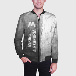 Бомбер мужской Asking Alexandria - grey gradient по-вертикали, цвет: 3D-черный — фото 2