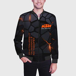 Бомбер мужской KTM - плиты с эффектом свечения, цвет: 3D-черный — фото 2