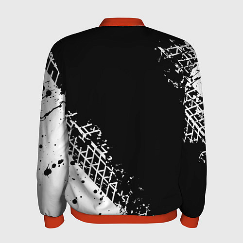 Мужской бомбер Honda - следы от шин / 3D-Красный – фото 2