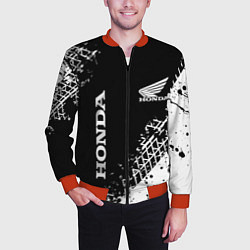 Бомбер мужской Honda - следы от шин, цвет: 3D-красный — фото 2