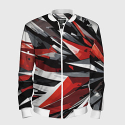 Мужской бомбер Чёрно-красно-белая абстракция