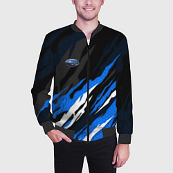 Бомбер мужской Субару - черно-синий, цвет: 3D-черный — фото 2