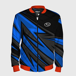 Бомбер мужской Субару - синяя спорт униформа, цвет: 3D-красный