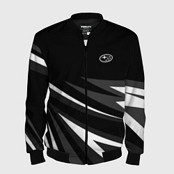 Бомбер мужской Субару - черно-белый, цвет: 3D-черный