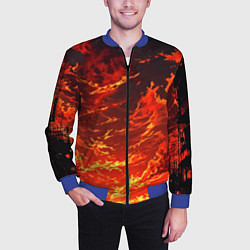 Бомбер мужской Багровый огненный закат, цвет: 3D-синий — фото 2