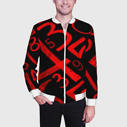 Бомбер мужской Числовой код, цвет: 3D-белый — фото 2