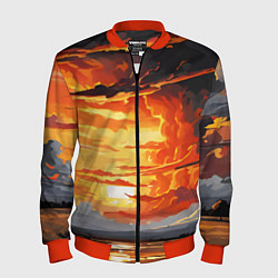 Бомбер мужской Багровый закат, цвет: 3D-красный