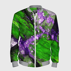 Бомбер мужской Фиолетовый минерал в зелёном камне, цвет: 3D-меланж