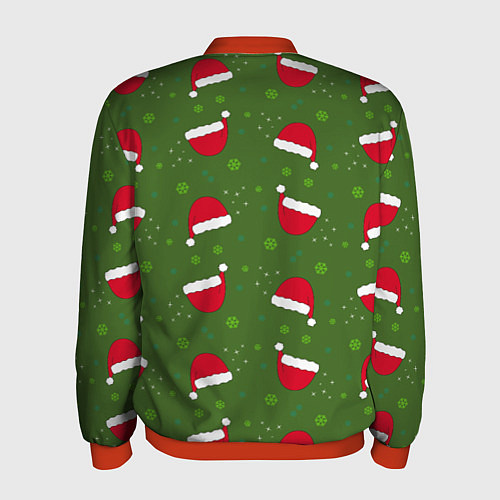 Мужской бомбер Шапка Санты / 3D-Красный – фото 2