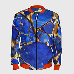 Бомбер мужской A gold mineral in a blue stone, цвет: 3D-красный